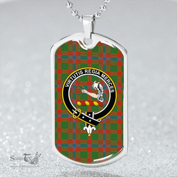 ScottishPlaid Skene Ancient Clan Tartan Dog Tag Necklace - Crest Classic Scottish Plaid Tartan Plaid