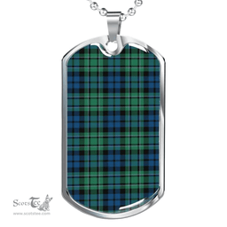 Scottish MacCallum Ancient Clan Tartan Dog Tag Necklace - Classic Scottish Plaid Tartan Plaid