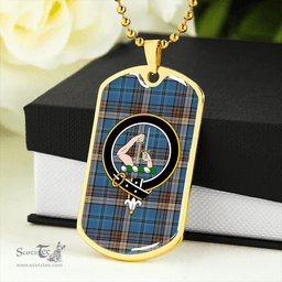 ScottishPlaid Renton Ancient Clan Tartan Dog Tag Necklace - Crest Classic Scottish Plaid Tartan Plaid