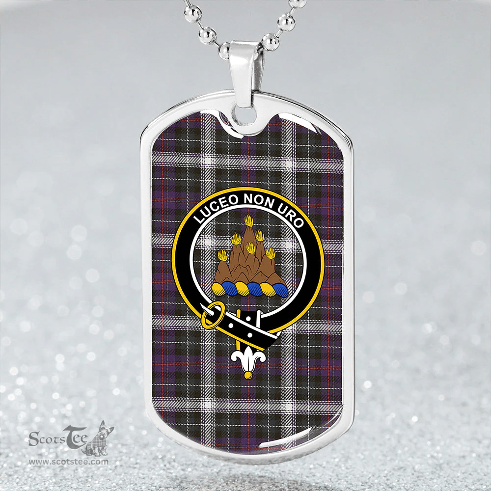 ScottishPlaid MacKenzie Dress #2 Weathered Clan Tartan Dog Tag Necklace - Crest Classic Scottish Plaid Tartan Plaid