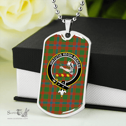 ScottishPlaid Skene Ancient Clan Tartan Dog Tag Necklace - Crest Classic Scottish Plaid Tartan Plaid