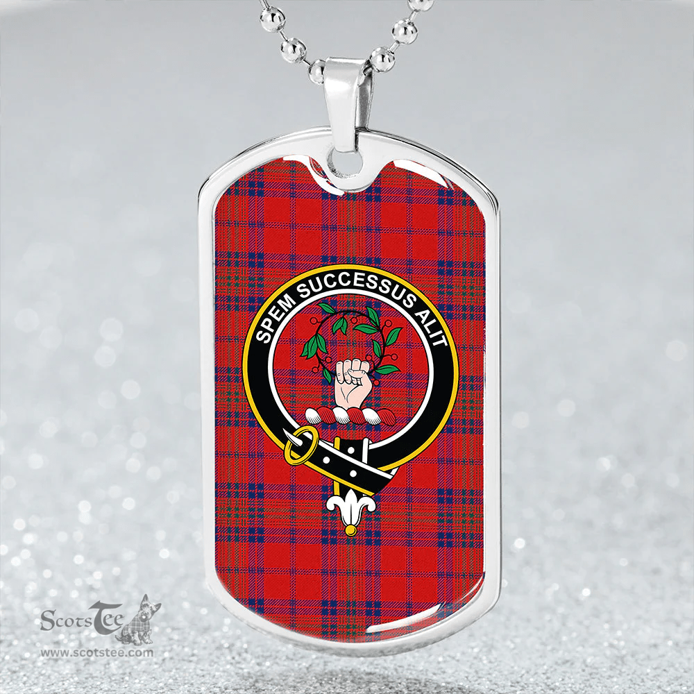 ScottishPlaid Ross Old Modern Clan Tartan Dog Tag Necklace - Crest Classic Scottish Plaid Tartan Plaid