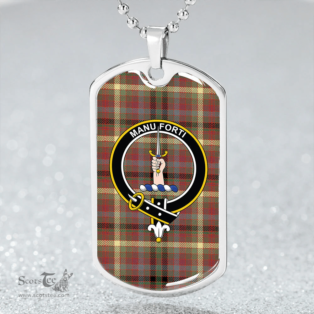 ScottishPlaid MacKay of Strathnaver Ancient Clan Tartan Dog Tag Necklace - Crest Classic Scottish Plaid Tartan Plaid