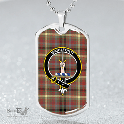 ScottishPlaid MacKay of Strathnaver Ancient Clan Tartan Dog Tag Necklace - Crest Classic Scottish Plaid Tartan Plaid