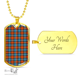 Scottish MacLachlan Ancient Clan Tartan Dog Tag Necklace - Classic Scottish Plaid Tartan Plaid