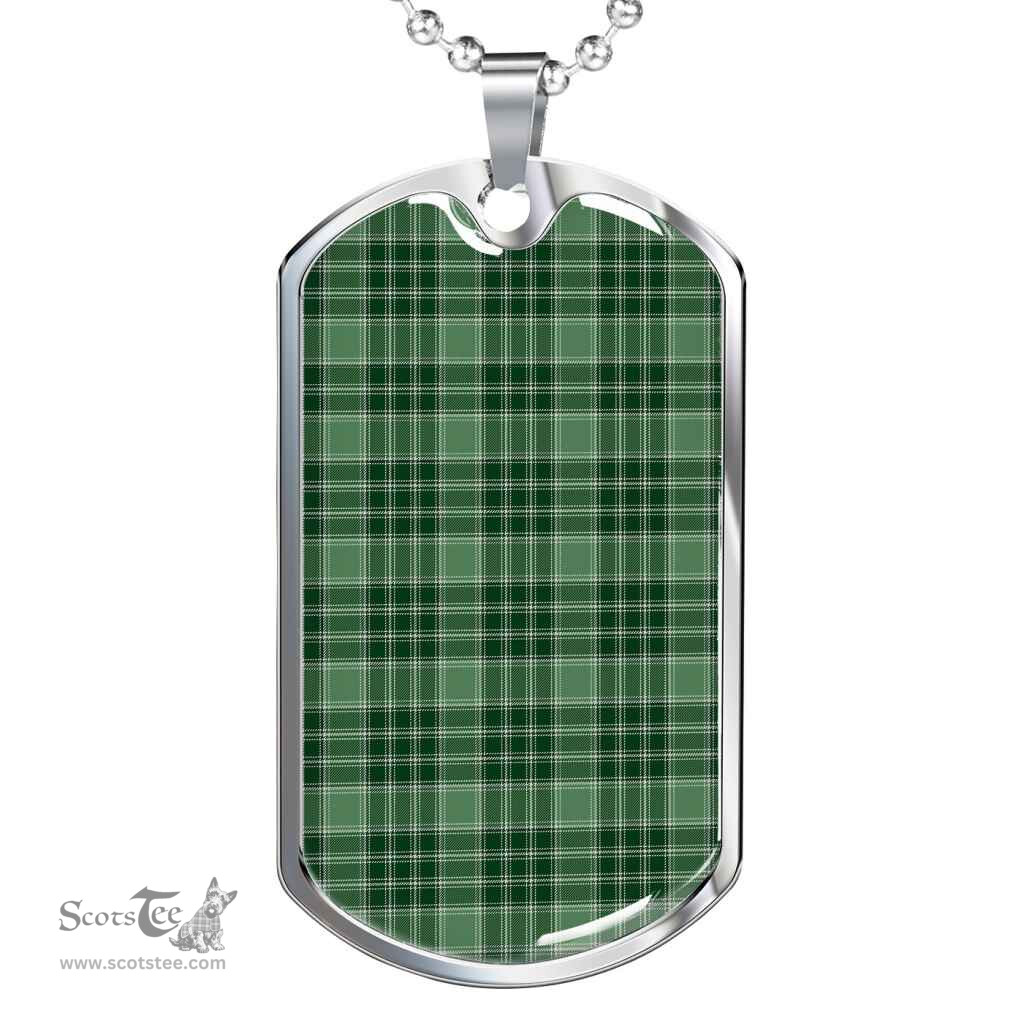 Scottish MacDonald Lord of the Isles Hunting Clan Tartan Dog Tag Necklace - Classic Scottish Plaid Tartan Plaid
