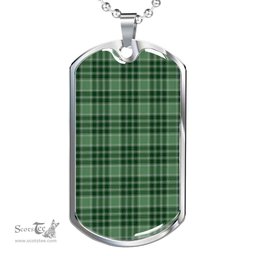 Scottish MacDonald Lord of the Isles Hunting Clan Tartan Dog Tag Necklace - Classic Scottish Plaid Tartan Plaid
