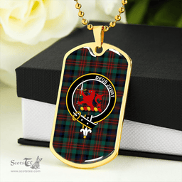 ScottishPlaid MacDuff Hunting Modern Clan Tartan Dog Tag Necklace - Crest Classic Scottish Plaid Tartan Plaid