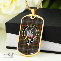 ScottishPlaid MacKean Hunting Weathered Clan Tartan Dog Tag Necklace - Crest Classic Scottish Plaid Tartan Plaid