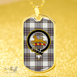 ScottishPlaid Richards (Pritchard) Weathered Clan Tartan Dog Tag Necklace - Crest Classic Scottish Plaid Tartan Plaid