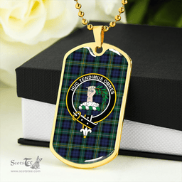 ScottishPlaid Paterson #2 Modern Clan Tartan Dog Tag Necklace - Crest Classic Scottish Plaid Tartan Plaid