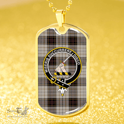 ScottishPlaid MacMillan #3 Ancient Clan Tartan Dog Tag Necklace - Crest Classic Scottish Plaid Tartan Plaid
