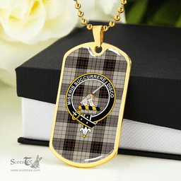 ScottishPlaid MacMillan #3 Ancient Clan Tartan Dog Tag Necklace - Crest Classic Scottish Plaid Tartan Plaid