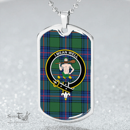 ScottishPlaid Shaw Modern Clan Tartan Dog Tag Necklace - Crest Classic Scottish Plaid Tartan Plaid
