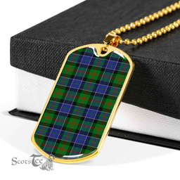 Scottish Paterson Clan Tartan Dog Tag Necklace - Classic Scottish Plaid Tartan Plaid