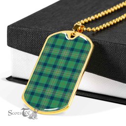 Scottish Kennedy Ancient Clan Tartan Dog Tag Necklace - Classic Scottish Plaid Tartan Plaid