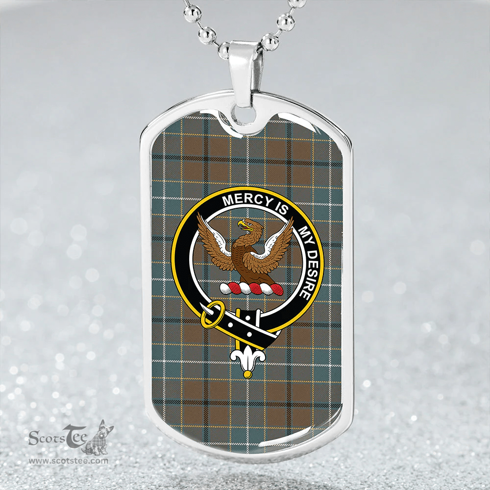 ScottishPlaid Wishart Hunting Weathered Clan Tartan Dog Tag Necklace - Crest Classic Scottish Plaid Tartan Plaid