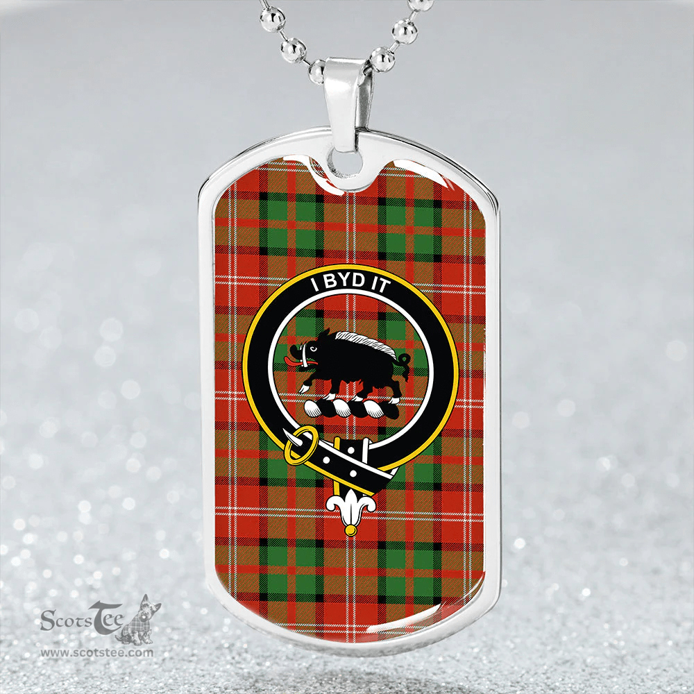 ScottishPlaid Nisbet (Nisbit) Ancient Clan Tartan Dog Tag Necklace - Crest Classic Scottish Plaid Tartan Plaid