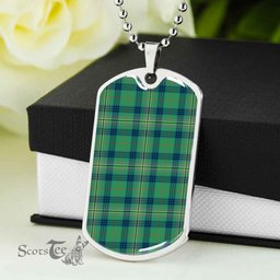 Scottish Kennedy Ancient Clan Tartan Dog Tag Necklace - Classic Scottish Plaid Tartan Plaid