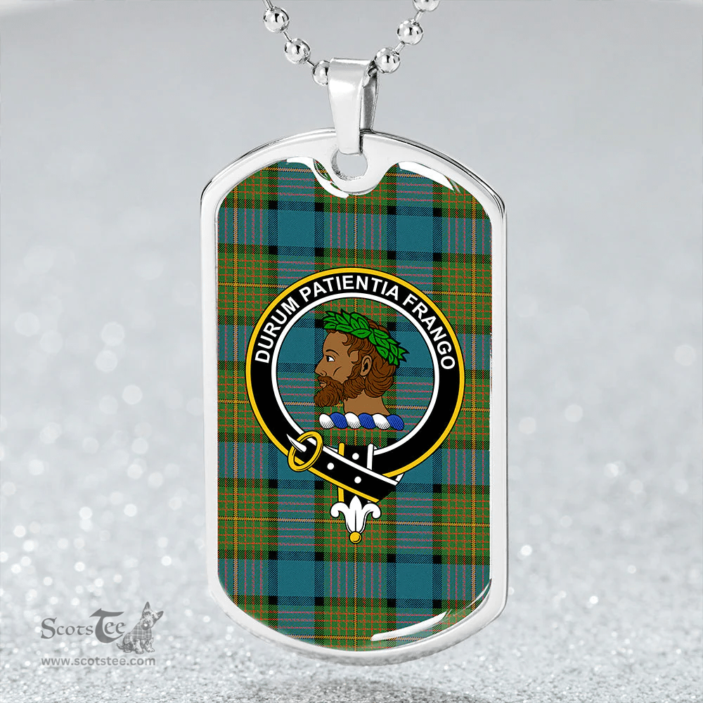 ScottishPlaid Muir Ancient Clan Tartan Dog Tag Necklace - Crest Classic Scottish Plaid Tartan Plaid