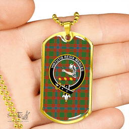 ScottishPlaid Skene Ancient Clan Tartan Dog Tag Necklace - Crest Classic Scottish Plaid Tartan Plaid
