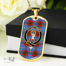 ScottishPlaid Skirving Clan Tartan Dog Tag Necklace - Crest Classic Scottish Plaid Tartan Plaid