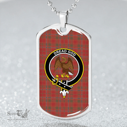 ScottishPlaid Munro Weathered Clan Tartan Dog Tag Necklace - Crest Classic Scottish Plaid Tartan Plaid