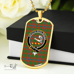ScottishPlaid Skene Ancient Clan Tartan Dog Tag Necklace - Crest Classic Scottish Plaid Tartan Plaid