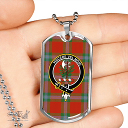 ScottishPlaid MacLaine of LochBuie (Cockburn) (MacLaine of LochBuie) Ancient Clan Tartan Dog Tag Necklace - Crest Classic Scottish Plaid Tartan Plaid