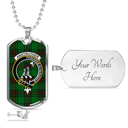 Scottish Anstruther Clan Tartan Dog Tag Necklace - Crest Classic Scottish Plaid Tartan Plaid