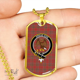 ScottishPlaid Munro Weathered Clan Tartan Dog Tag Necklace - Crest Classic Scottish Plaid Tartan Plaid