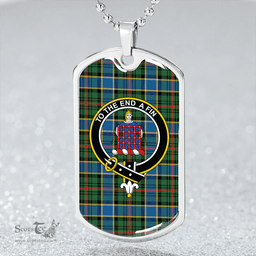 ScottishPlaid Ogilvie of Inverarity (Wilson) Ancient Clan Tartan Dog Tag Necklace - Crest Classic Scottish Plaid Tartan Plaid