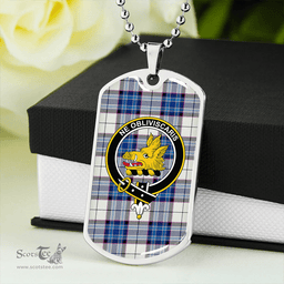 ScottishPlaid MacKellar Dress Royal Clan Tartan Dog Tag Necklace - Crest Classic Scottish Plaid Tartan Plaid
