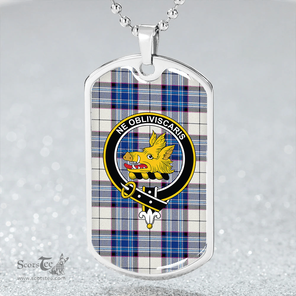 ScottishPlaid MacKellar Dress Royal Clan Tartan Dog Tag Necklace - Crest Classic Scottish Plaid Tartan Plaid