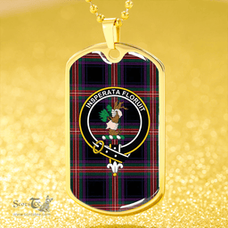 ScottishPlaid Watt (Wate) Modern Clan Tartan Dog Tag Necklace - Crest Classic Scottish Plaid Tartan Plaid