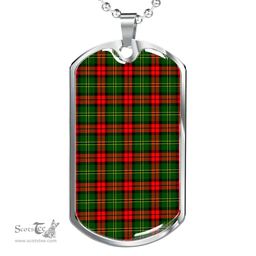 Scottish Blackstock Clan Tartan Dog Tag Necklace - Classic Scottish Plaid Tartan Plaid