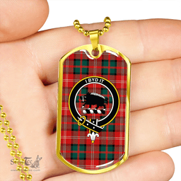 ScottishPlaid Nisbet (Nisbit) Modern Clan Tartan Dog Tag Necklace - Crest Classic Scottish Plaid Tartan Plaid