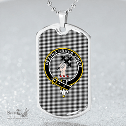 ScottishPlaid Shepherd Clan Tartan Dog Tag Necklace - Crest Classic Scottish Plaid Tartan Plaid