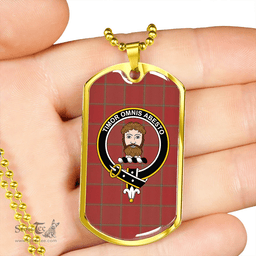 ScottishPlaid MacNab (Wilsons) 'Real MacNab' Weathered Clan Tartan Dog Tag Necklace - Crest Classic Scottish Plaid Tartan Plaid