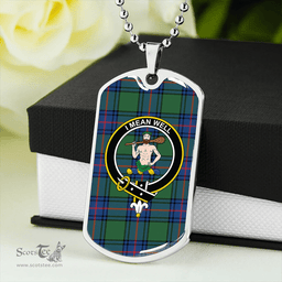 ScottishPlaid Shaw Modern Clan Tartan Dog Tag Necklace - Crest Classic Scottish Plaid Tartan Plaid