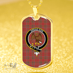 ScottishPlaid Munro Weathered Clan Tartan Dog Tag Necklace - Crest Classic Scottish Plaid Tartan Plaid