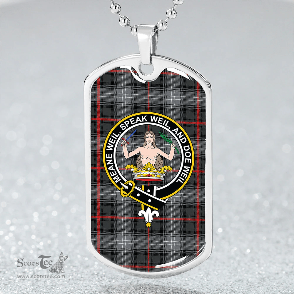 ScottishPlaid Urquhart #2 Modern Clan Tartan Dog Tag Necklace - Crest Classic Scottish Plaid Tartan Plaid
