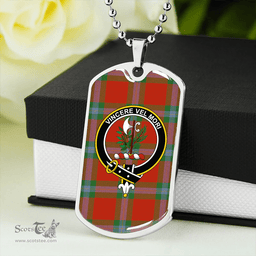 ScottishPlaid MacLaine of LochBuie (Cockburn) (MacLaine of LochBuie) Ancient Clan Tartan Dog Tag Necklace - Crest Classic Scottish Plaid Tartan Plaid