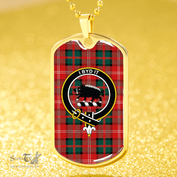 ScottishPlaid Nisbet (Nisbit) Modern Clan Tartan Dog Tag Necklace - Crest Classic Scottish Plaid Tartan Plaid
