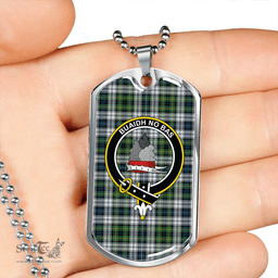 ScottishPlaid MacNeil of Barra (MacNeil/MacNeill) Paton Dress Modern Clan Tartan Dog Tag Necklace - Crest Classic Scottish Plaid Tartan Plaid