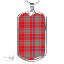 Scottish Moubray Clan Tartan Dog Tag Necklace - Classic Scottish Plaid Tartan Plaid