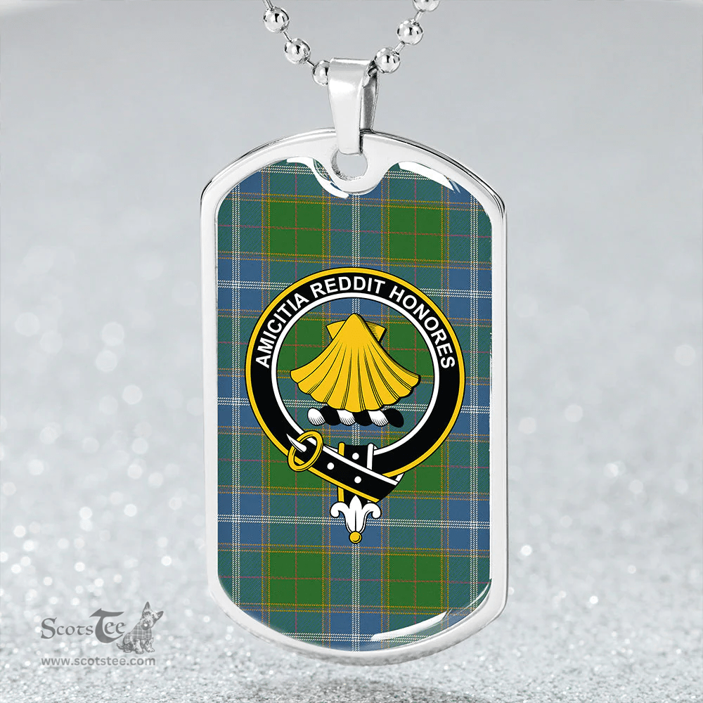 ScottishPlaid Pringle Ancient Clan Tartan Dog Tag Necklace - Crest Classic Scottish Plaid Tartan Plaid