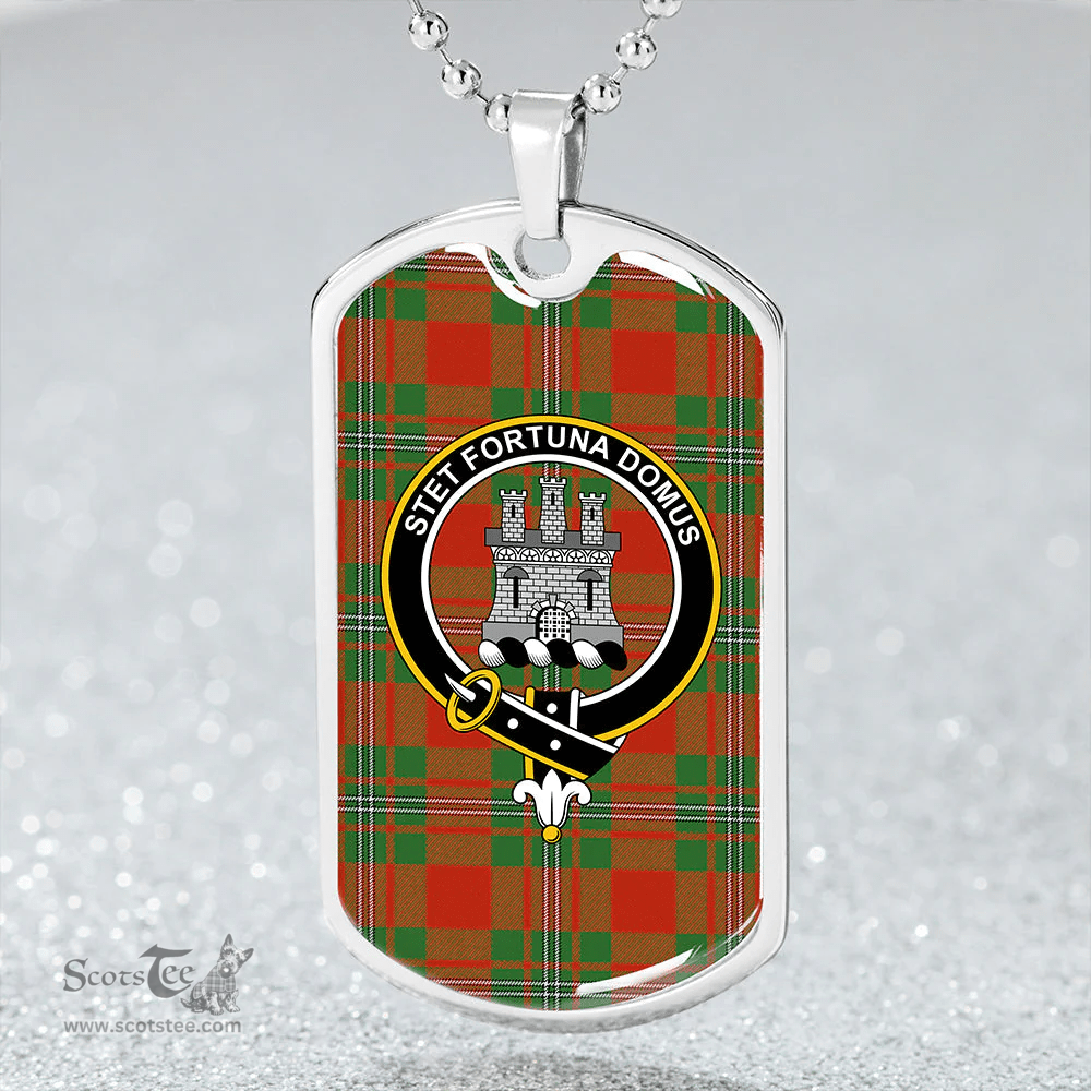 ScottishPlaid Strang Modern Clan Tartan Dog Tag Necklace - Crest Classic Scottish Plaid Tartan Plaid