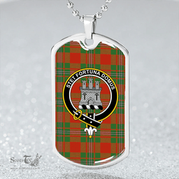 ScottishPlaid Strang Modern Clan Tartan Dog Tag Necklace - Crest Classic Scottish Plaid Tartan Plaid