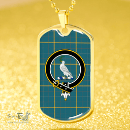 ScottishPlaid Pearson Ancient Clan Tartan Dog Tag Necklace - Crest Classic Scottish Plaid Tartan Plaid
